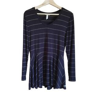 Matilda Jane Women's Striped Long Sleeve Shirt Dress Black Gold Small